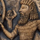 Héros terrassant un lion (Vers 713 avt JC, bas relief du Palais de Sargon, Korsabad)